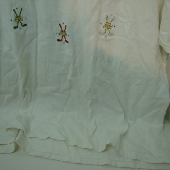 Natalie Golf Tee Shirt Large Golf Club Christmas red white green Short Sleeve - Picture 2 of 9